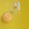 Nuevo Colgante de Fruta Tejido de Lana Naranja Fresca Manzana Melocotón Adornos para Colgar en el Coche