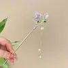 Grampo de Cabelo Florido Estilo Antigo para Mulheres, Novo Grampo de Cabelo com Borla de Alto Padrão Estilo Chinês, Grampo de Cabelo Dinastia Han, Grampo de Cabelo, Grampo de Cabelo