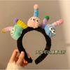 Diadema de Peluche con Trenza y Ojos Grandes para Niña, Pinzas para el Cabello Divertidas con Trenza para Mujer, Diadema Celebratoria Cibernética para Lavarse la Cara, Accesorios para el Cabello