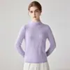 Suéter de Cachemira Exquisito con Puño de Borlas para Mujer Cuello Semi Alto Color Sólido Tejido Versátil y Elegante como Capa Base Tejido de Lana