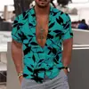 2024 Nueva Camisa de Manga Corta Estilo Hawái para Comercio Exterior con Estampado Digital 3D para Hombre Casual Talla Grande Camisa de Playa