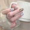[30 piezas] esmalte de uñas ojo de gato bambú verde estilo chino corto nuevo chino retro usar esmalte de uñas pegatina para uñas sensación fría