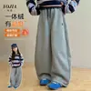 Pantalones deportivos YOJIA para niñas, nuevos y elegantes, de corte holgado, para otoño/invierno 2026, pantalones casuales para niños, forrados de felpa y engrosados