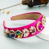 Diadema Heming Europa y Estados Unidos transfronteriza nueva tela de color sólido incrustada con diamantes de imitación taladro de cristal aro estilo barroco accesorios para el cabello super flash
