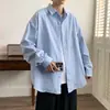 Camisa de Color Sólido de Manga Larga Nueva Primavera 2024 Estilo Coreano para Hombre Moda Suelta Simple Atractiva Camisa Versátil Chaqueta Delgada