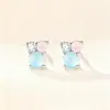 Brincos de Prata Esterlina S925 Estilo Natalino Papai Noel Rena para Mulheres Árvore Pequena Cogumelo Nó de Natal Urso