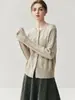 Cardigan de Punto para Mujer con Cuello Redondo, Botones de Perla y Patrón Trenzado, Estilo Nuevo Otoño e Invierno 2026, Cachemir para Bebé, Versátil