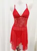Camisón sexy transparente, seductor, sin espalda, talla grande, ropa de dormir calada, conjunto de ropa de estar para mujer, venta al por mayor del fabricante, 8012