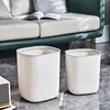 Lixeira estilo ins de aparência sofisticada, simples, com anel de pressão, de plástico para quarto, cozinha, banheiro, sala de estar