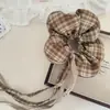 Flor de Cinta a Cuadros Vintage Anillo para el Pelo de Intestino Grande Bola Cuerda para el Pelo Cuerda para el Pelo Banda Elástica