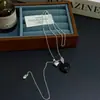 Estilo Idéntico de Bloggera Ins Coreana Fresco Corazón de Melocotón Pequeño Collar de Plata Personalizado con Cadena Corazón de Cristal Collar Colorido Moderno