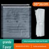 Saco de embalagem de roupas atacado PE saco de armazenamento com zíper 10 saco de plástico transparente de seda mensagem de advertência saco ziplock 30 * 36cm