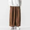 Otoño e Invierno Nuevo Estilo Chino para Hombre Holgados Casuales Japoneses Pana Talla Grande Harem Pantalones de Pierna Ancha Modernos