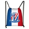 Bolsa com Cordão para Futebol da Copa do Mundo Transfronteiriça de 2026 com Estampa do Logo da Equipe, Mochila com Cordão de Poliéster, Bolsa de Armazenamento de Grande Capacidade