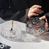 Cenicero de Vidrio Glaciar, de Alta Gama y Elegante, Calidad Premium, Cenicero Creativo Anti-Ceniza Volante para Oficina, Sala de Estar y Uso en el Hogar