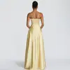 Novedades de principios de otoño europeas y americanas: Vestido Sexy de Tirantes Finos con Escote Bajo, Vestido Largo con Estilo de Chica Atrevida, Sensación de Lujo, Ceñido a la Cintura, Vestido sin Espalda