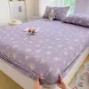 Sábana bajera de gasa de doble capa, pieza única, para uso doméstico, ropa de cama, protector de colchón, adecuado para dormitorios estudiantiles, tamaño individual, sábana y colcha antideslizantes