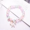 Pulsera Infantil de Cristal de Colores Estilo Nuevo Transfronteriza Japonesa y Coreana Linda para Estudiante Femenina Aleación Vidrio de Colores Pulsera de Cuentas