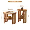 Mesa de Café Redonda Nórdica Tamaño Combinación Alta y Baja Estilo Japonés Mesa Baja Pequeña