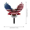 Decoraciones Populares para Césped de Hierro Forjado, Bandera Americana con Temática del Día de la Independencia, Águila, Corazón y Otras Decoraciones