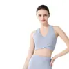 Nuevo Sujetador Deportivo Cruzado en la Espalda de Cintura Alta con Escote en V a Prueba de Impactos Push-Up Yoga Sujetador Deportivo Top Camiseta sin Mangas Fitness