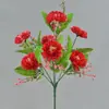 Simulación 7 Cabezas Equinácea Nuevo Jardín de Primavera Decorativo Plástico Loto de Nieve Flor de Seda Flor Ornamental Suministros Fábrica Venta al por Mayor