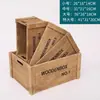 Caja de Madera Retro Marco de Madera Caja de Almacenamiento de Madera Maciza Exhibición Bolso de Supermercado Cesta de Madera Caja Rectangular de Madera Caja para Vino Tinto Estante
