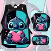 La Mochila Más Vendida de Amazon Stitch Stitch para Estudiantes de Primaria y Secundaria Bolso de Hombro Estuche Tres Piezas Anime Dibujos Animados
