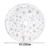 Decoración de Falda para Árbol de Navidad Pequeño Mini Transfronteriza Delantal para Árbol de Navidad de Escritorio Falda de Árbol de Peluche Copo de Nieve Dorado y Plateado
