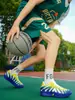 Nuevas zapatillas de baloncesto para exteriores, con patrones de color degradado, un diseño moderno y único, y excelente agarre y amortiguación para deportes escolares y actividades atléticas.