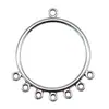 44X37Mm 3.1g Color Plata Antigua Retro Accesorios DIY Conectores para Pendientes Conectores Simples Redondos para Pendientes