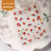 Novos Adesivos de Unha Florais Vermelhos Retrô da Sky São um Sucesso de Vendas Novos Adesivos de Unha Adesivos Florais Laranja-Vermelhos Estilo Nacional Chinês