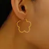 Pendientes de Acero Inoxidable Huecos Transfronterizos Europeos y Americanos Diseño de Nicho Flor Mariposa Corazón Mapa Africano Pendientes para Mujer