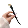 Estilo Nacional Madeira Elegante Grampo de Cabelo Estilo Antigo Grampo de Cabelo Hanfu Jardim de Osmanthus Gardênia Flor de Ameixa Disco Borboleta Acessório de Cabeça Franja Lateral