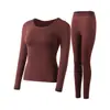 Conjunto térmico sem costura de manga longa para embelezamento da pele com bojos, blusa base invisível, camada base para embelezamento da pele, roupa íntima ultrafina que retém o calor