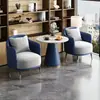 Conjunto de Mesa e Cadeiras para Negociação, Recepção de Escritório de Vendas, Sofá Individual para Lazer, Shopping Center, Salão de Beleza, Hotel, Mesa de Centro de Ardósia