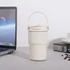 Taza Térmica de Café de Color Sólido para Mujer Alta Apariencia 2026 Nuevo Acero Inoxidable con Popote Taza para Conservar el Frío Portátil Doble Bebida Taza de Café