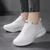 Tênis Esportivos Femininos, Sapatos Brancos, Sapatos Casuais Impermeáveis de Couro com Solado Plano, Solado Macio, Resistentes ao Desgaste, Sapatos Femininos Confortáveis, Tênis Brancos de Cano Baixo