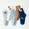 Calcetines de Invierno Gruesos de Algodón Peinado con Diseño de Ratón de Seis Dedos para Niños y Niñas, Calcetines Largos Cálidos de Algodón con Dibujos, Calcetines para Estudiantes