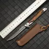 Navaja Plegable de Exterior 519 Navaja Portátil con Funda de Cuero Navaja de Camping Alta Dureza Navaja Afilada