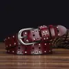 En Stock Nuevo Diseño Hueco Vintage Cinturón de Cuero Genuino para Mujer Versátil Hebilla Única Cinturón Ancho