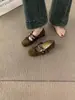 Zapatos de Mujer Estilo Francés con Tacón Oculto Temporada Primavera y Otoño 2026, Adecuados para Combinar con Vestidos, Zapatos Mary Jane de Ballet, Estampado de Leopardo