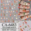 Pegatina de Relieve para Uñas 5D Delgada Resistente Tridimensional Adhesiva Pegatina para Uñas Flor Flor de Durazno Mariposa Rosa Blanca Negra Parche de Lazo
