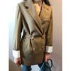 Blazer Street Style Dupla Face Casual Soltinho Tendência para Mulheres, Disponível para Atacado