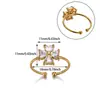 Anel de Flor de Pedra Natural Transfronteiriço, Aço Inoxidável, Elegante, Fofo, Requintado, Anel de Flor de Zircônia, Anéis que Não Desbotam