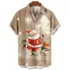 Novidade 2023 Amazon masculina camisa 3D impressão digital 3D camisa curta de Natal venda quente europeia e americana casual