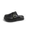 Sandalias Simples de Color Puro para Niños 2025 Verano Nuevo Ropa de Exterior Pantuflas para Niños Suela Suave Antideslizante Puntera Zapatos de Playa