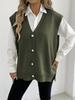 Tops Femininos Outono e Inverno Colete Moda Europeia e Americana Transfronteiriça Botão de Pérola Solto Casual Cardigã Colete Suéter M1078
