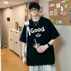 Camiseta Retro Americana de Manga Corta para Hombre, Verano, Algodón Puro de Peso Pesado, Marca de Moda para Adolescentes, Camiseta de Media Manga Holgada y Versátil