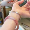 Collar de alta calidad de piedra shoushan de dopamina, cristal de fresa, perla natural, cadena de clavícula nicho para mujer, no se decolora